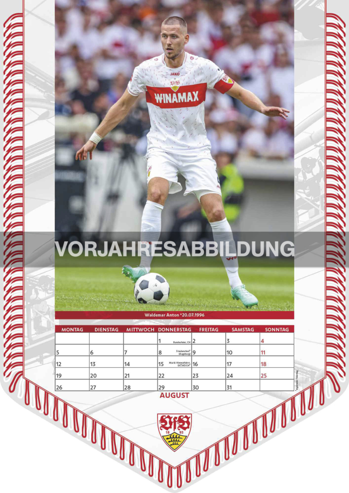 Bild: 4002725994486 | N NEUMANNVERLAGE - VfB Stuttgart 2025 Bannerkalender, 29,7x42cm,...