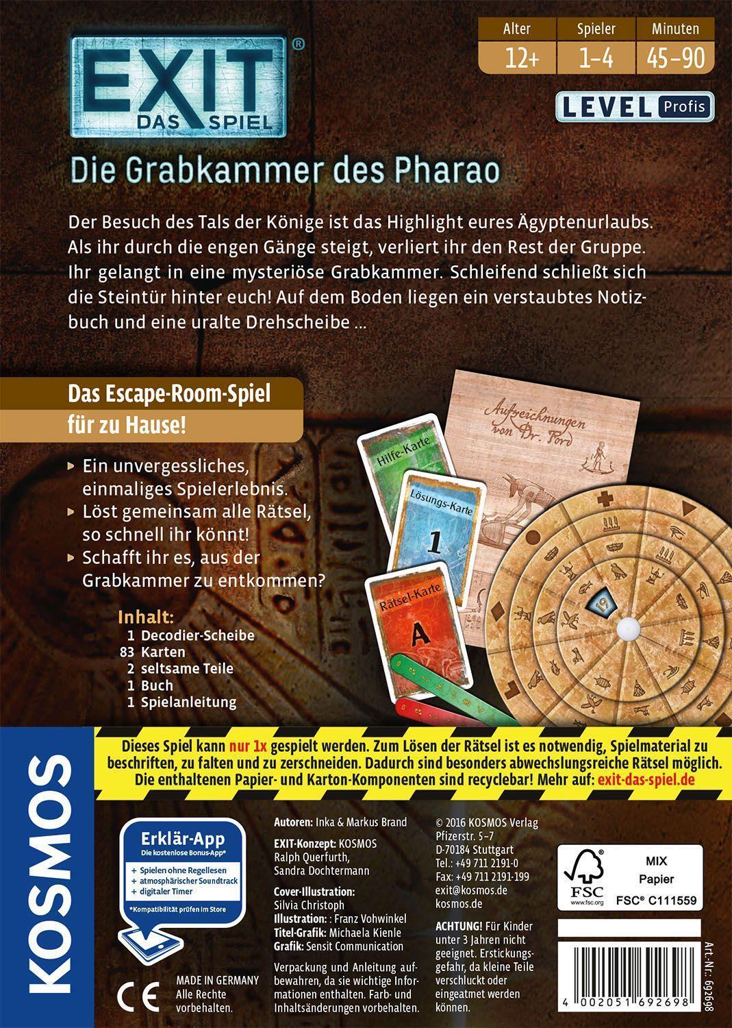 Bild: 4002051692698 | Exit - Die Grabkammer des Pharao | Das Spiel für 1-6 Spieler | Spiel