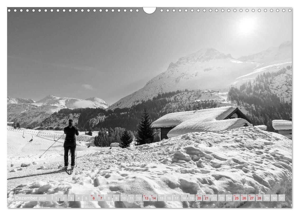 Bild: 9783435299829 | Arlberg black and white (Wandkalender 2025 DIN A3 quer), CALVENDO...