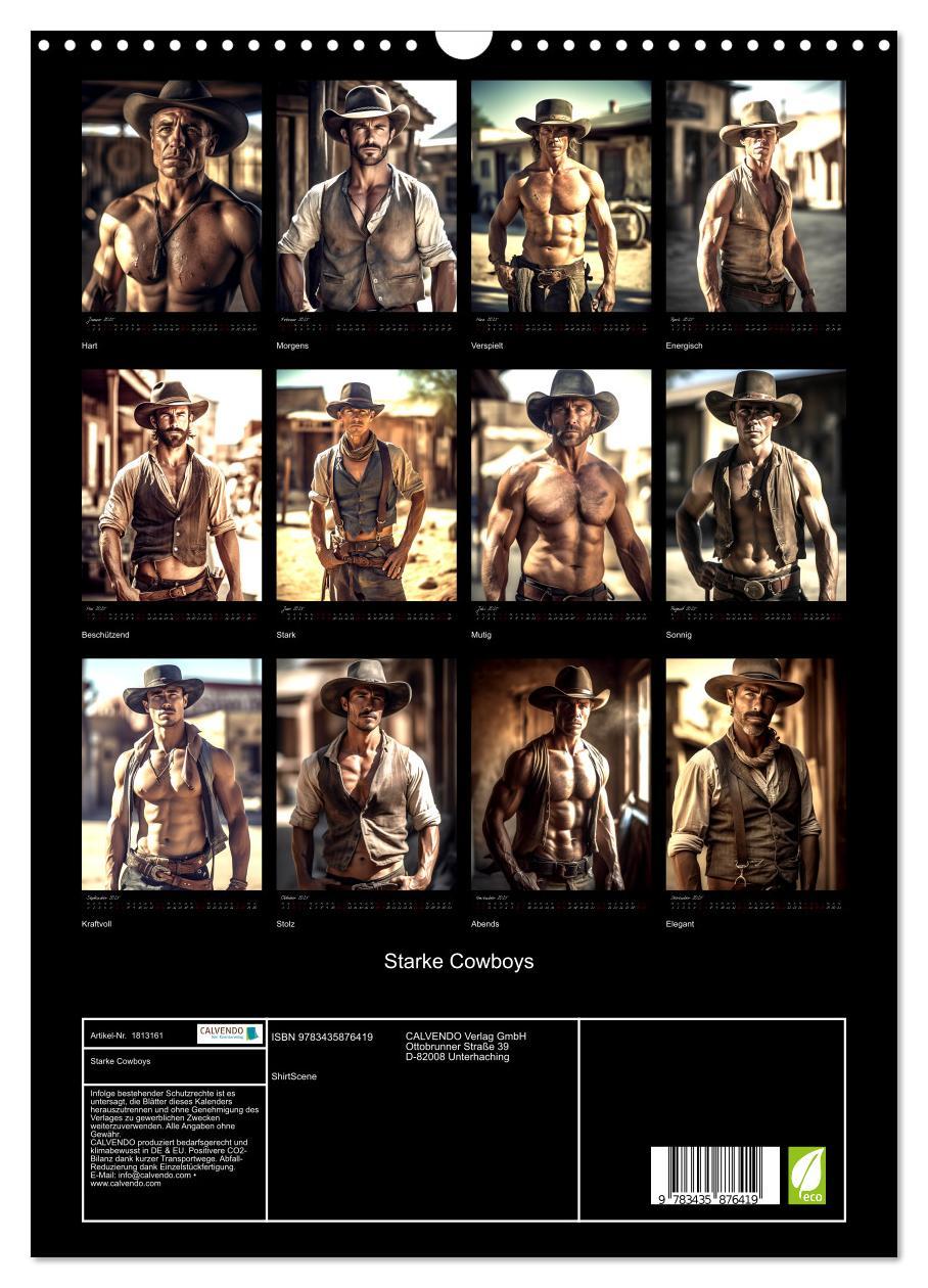 Bild: 9783435876419 | Starke Cowboys (Wandkalender 2025 DIN A3 hoch), CALVENDO...