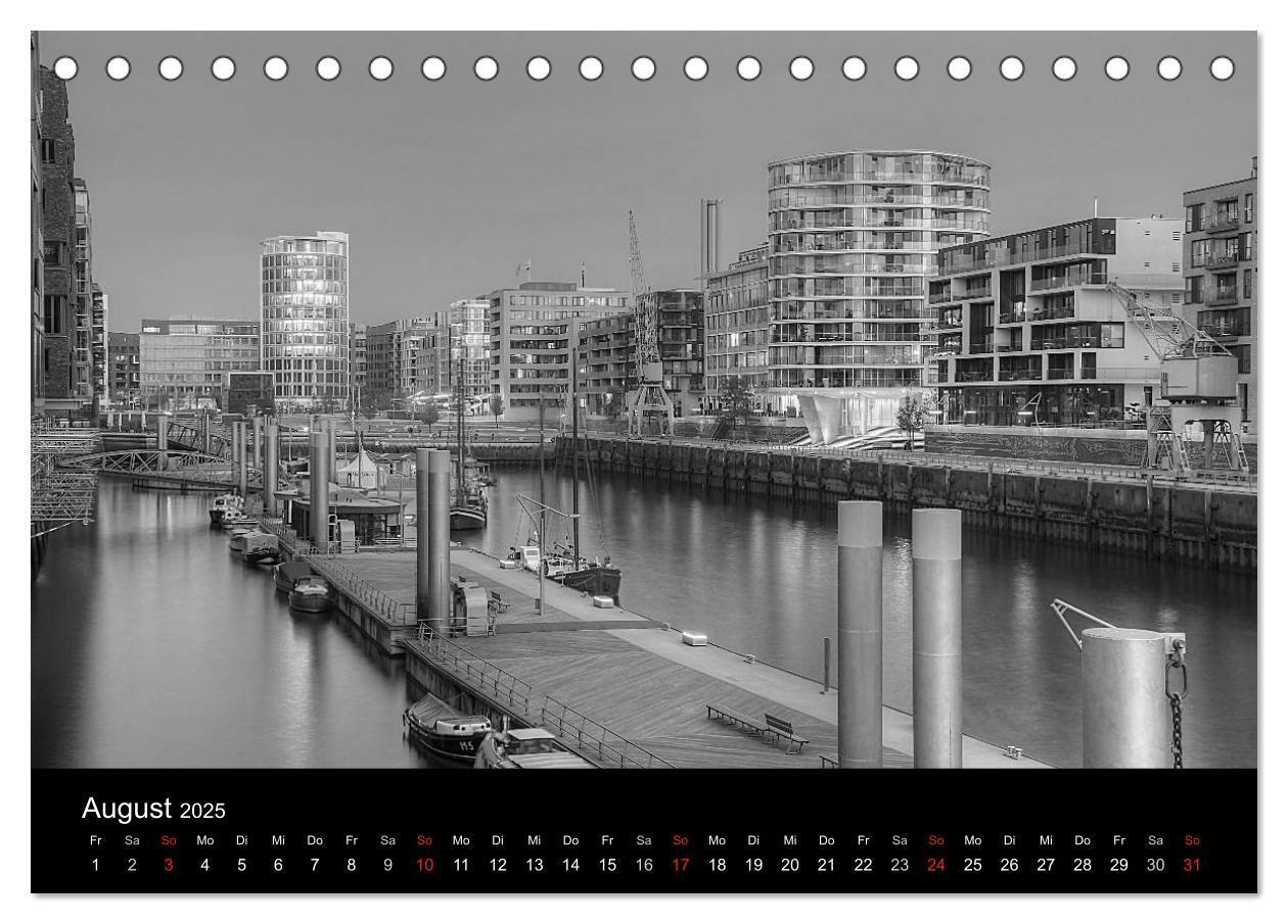 Bild: 9783435718207 | Hamburg monochrome Impressionen (Tischkalender 2025 DIN A5 quer),...