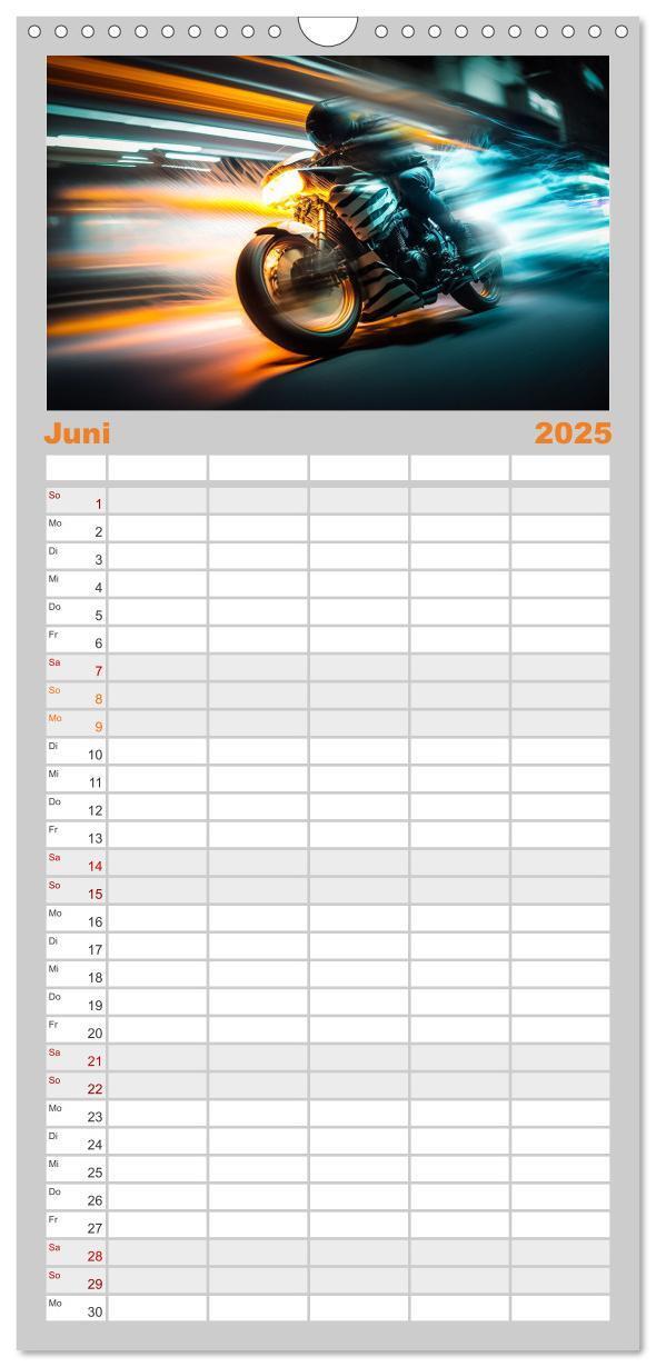 Bild: 9783457093481 | Familienplaner 2025 - Motorrad Speed mit 5 Spalten (Wandkalender,...