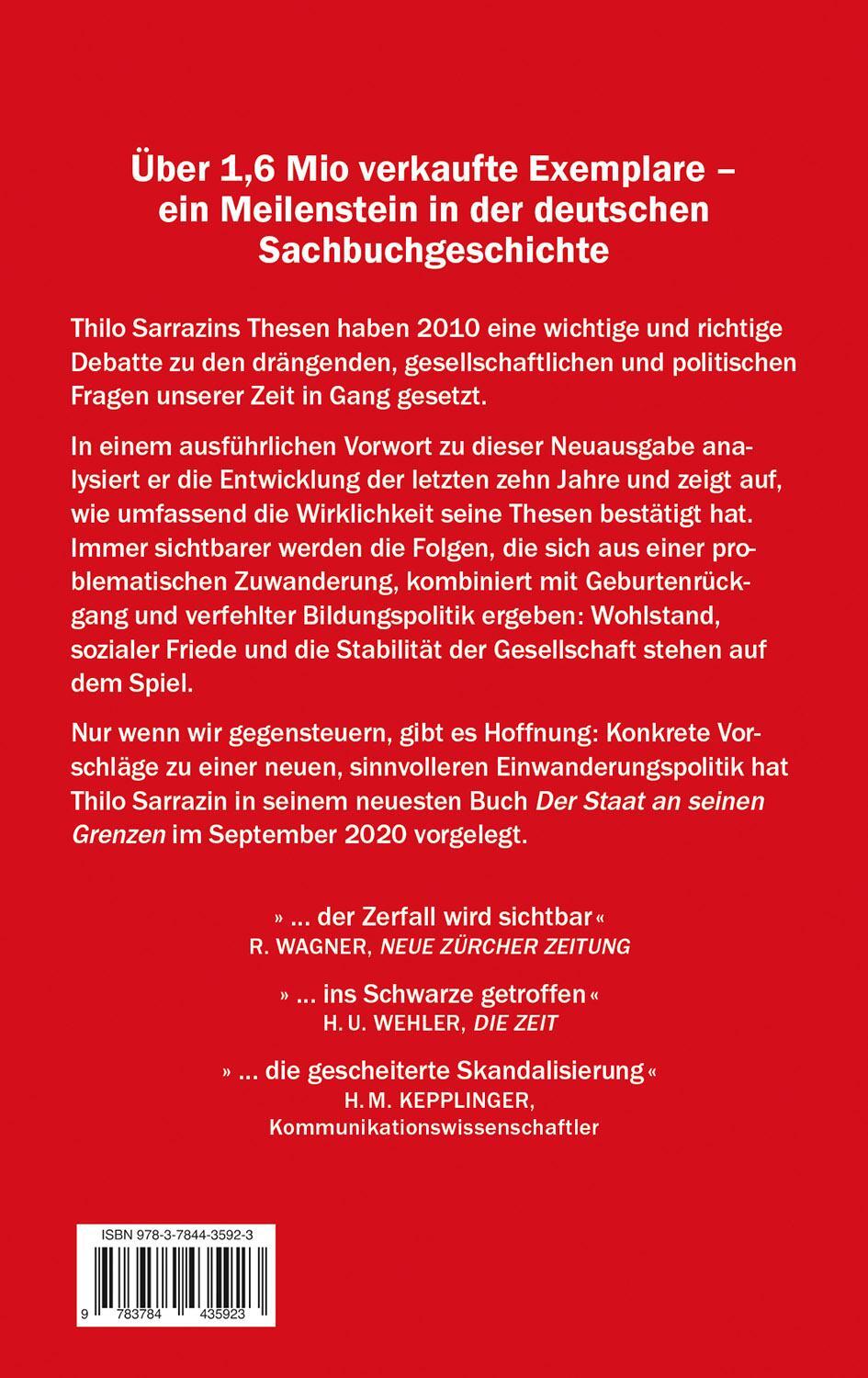 Rückseite: 9783784435923 | Deutschland schafft sich ab | Wie wir unser Land aufs Spiel setzen