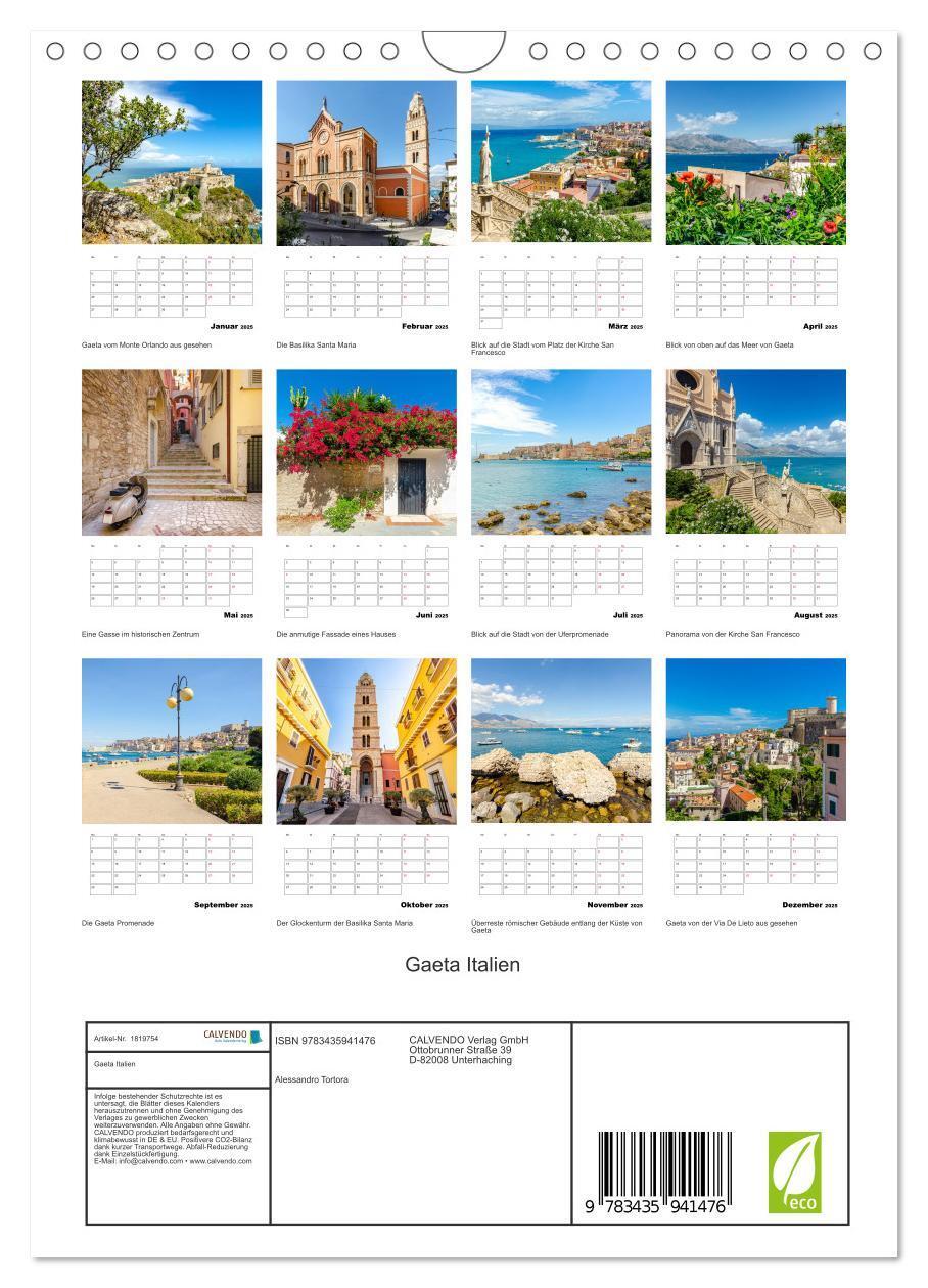 Bild: 9783435941476 | Gaeta Italien (Wandkalender 2025 DIN A4 hoch), CALVENDO Monatskalender