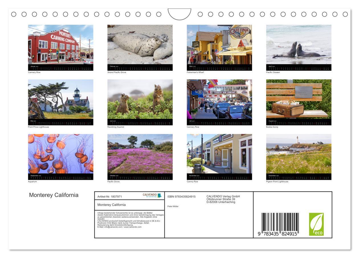 Bild: 9783435824915 | Monterey California (Wandkalender 2025 DIN A4 quer), CALVENDO...