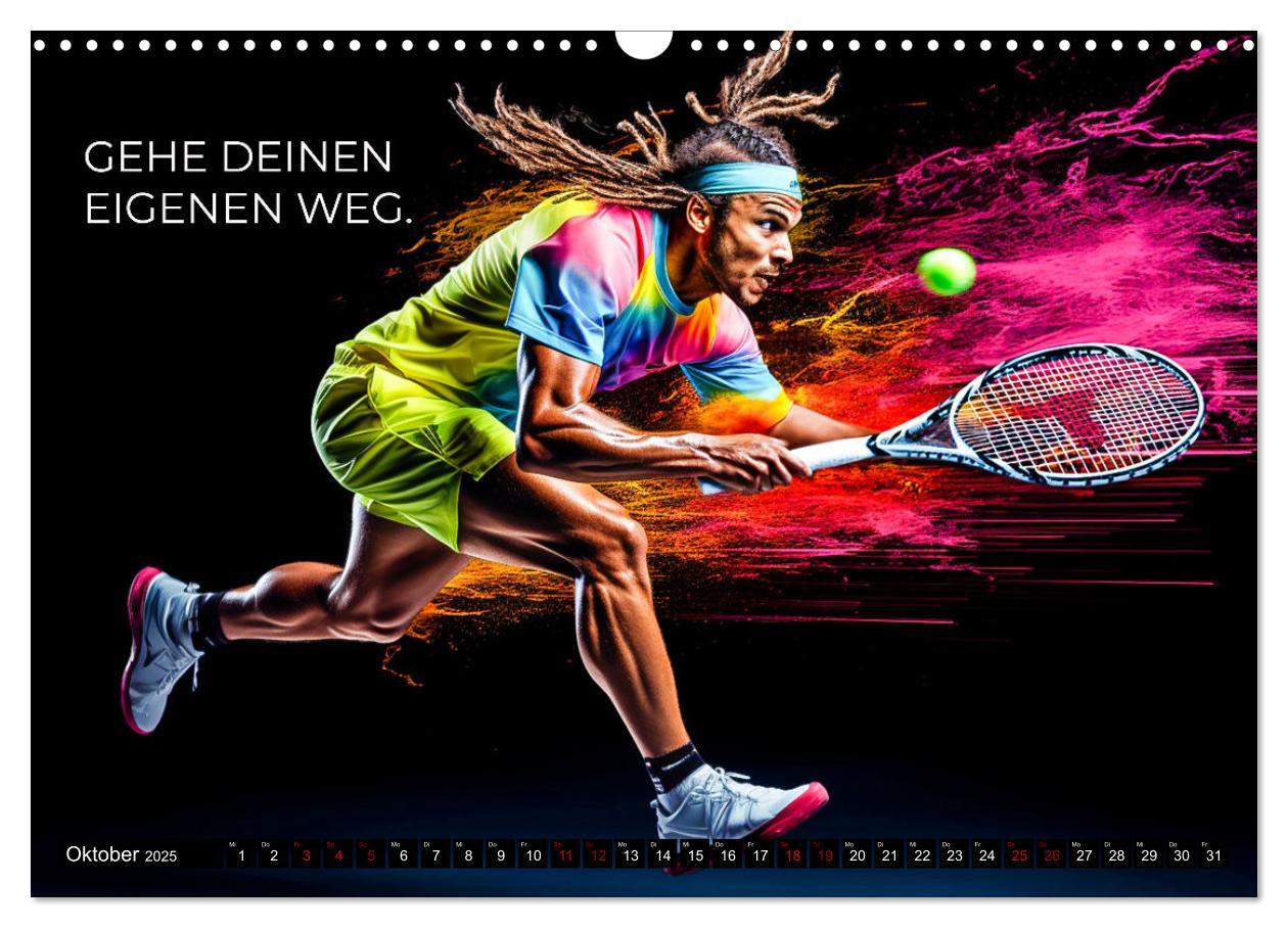 Bild: 9783383873096 | Tennis und Motivation (Wandkalender 2025 DIN A3 quer), CALVENDO...