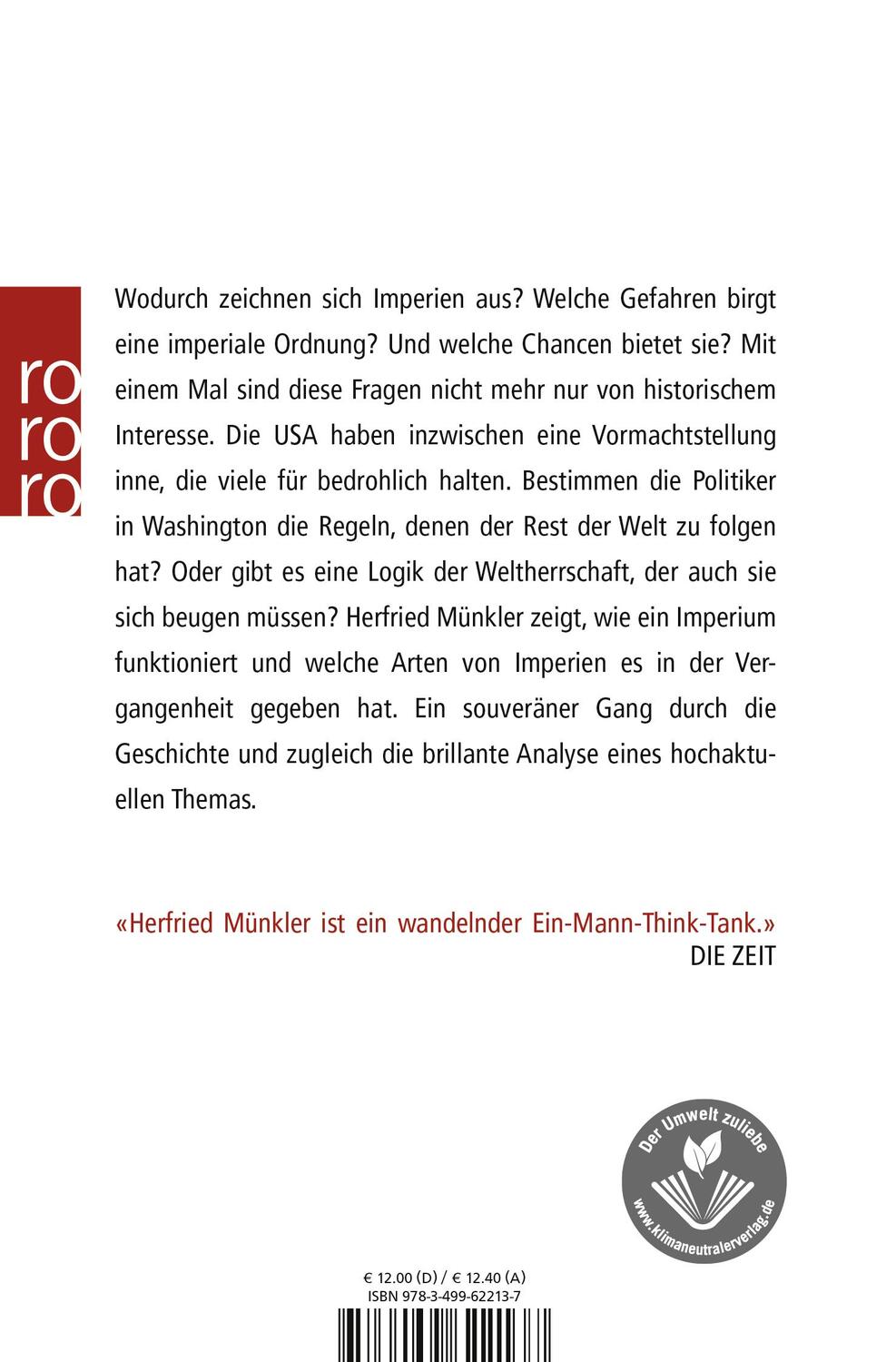 Rückseite: 9783499622137 | Imperien | Herfried Münkler | Taschenbuch | Deutsch | 2007