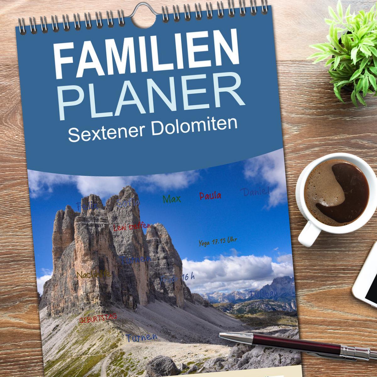 Bild: 9783457195406 | Familienplaner 2025 - Sextener Dolomiten mit 5 Spalten...