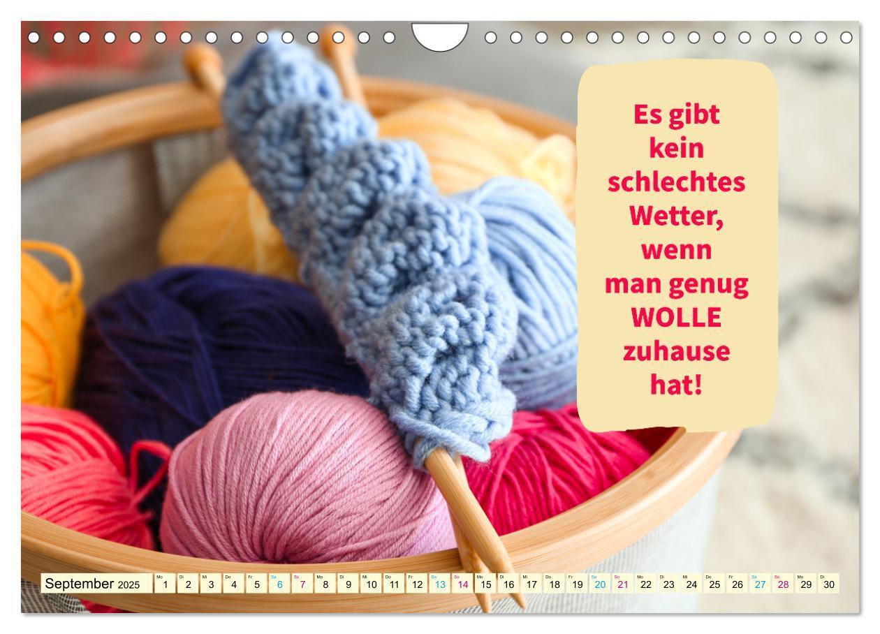 Bild: 9783383933479 | WOLLE Stricken ist eine Passion (Wandkalender 2025 DIN A4 quer),...