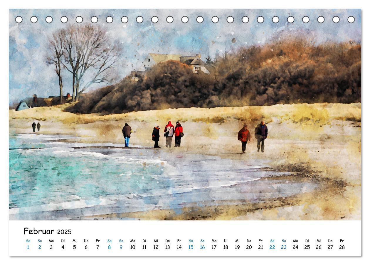 Bild: 9783435143979 | Aquarell Illustrationen vom Darß (Tischkalender 2025 DIN A5 quer),...