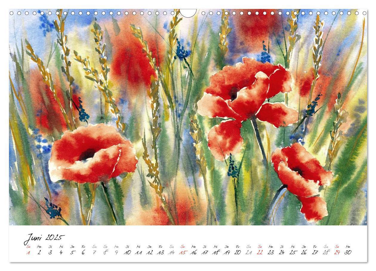 Bild: 9783435502400 | Blumen Blüten Aquarelle (Wandkalender 2025 DIN A3 quer), CALVENDO...