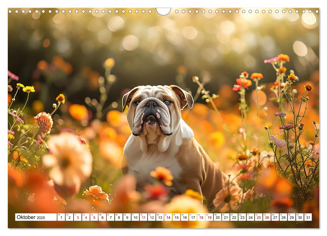 Bild: 9783383808067 | Englische Bulldoggen im Blütenmeer (Wandkalender 2025 DIN A3 quer),...