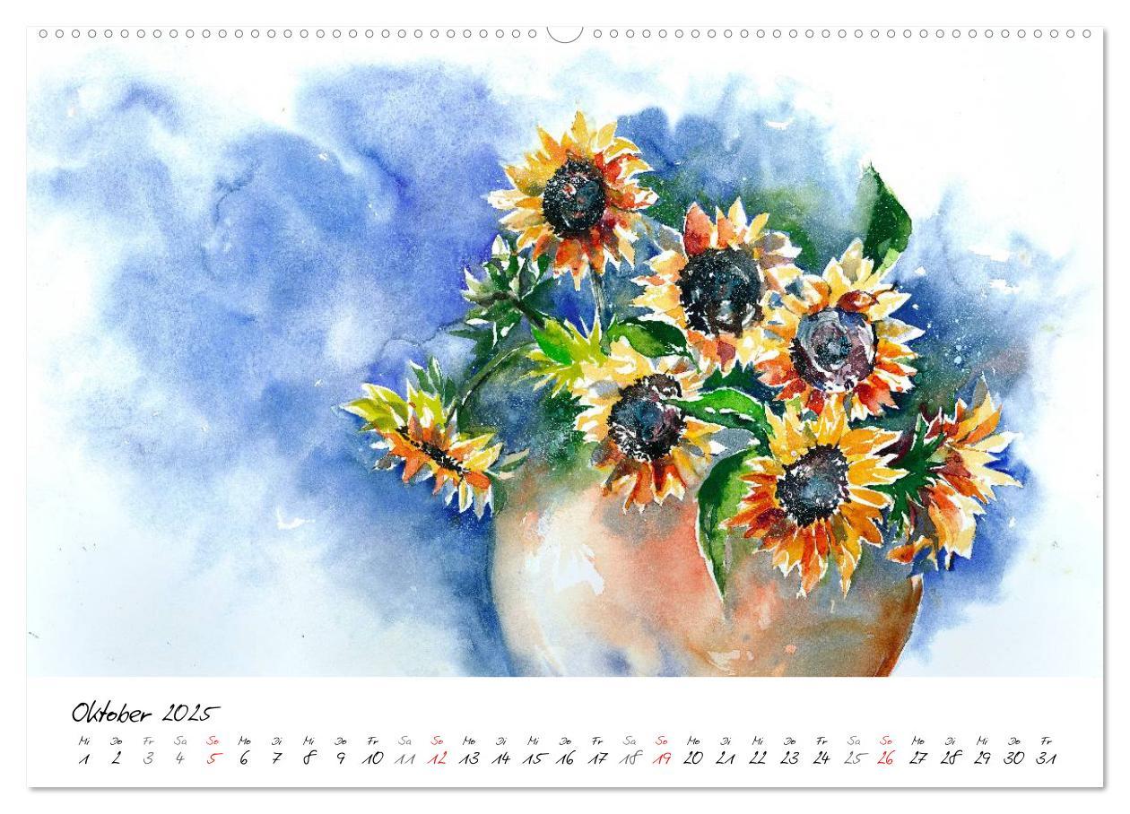 Bild: 9783435501991 | Blumen Blüten Aquarelle (Wandkalender 2025 DIN A2 quer), CALVENDO...