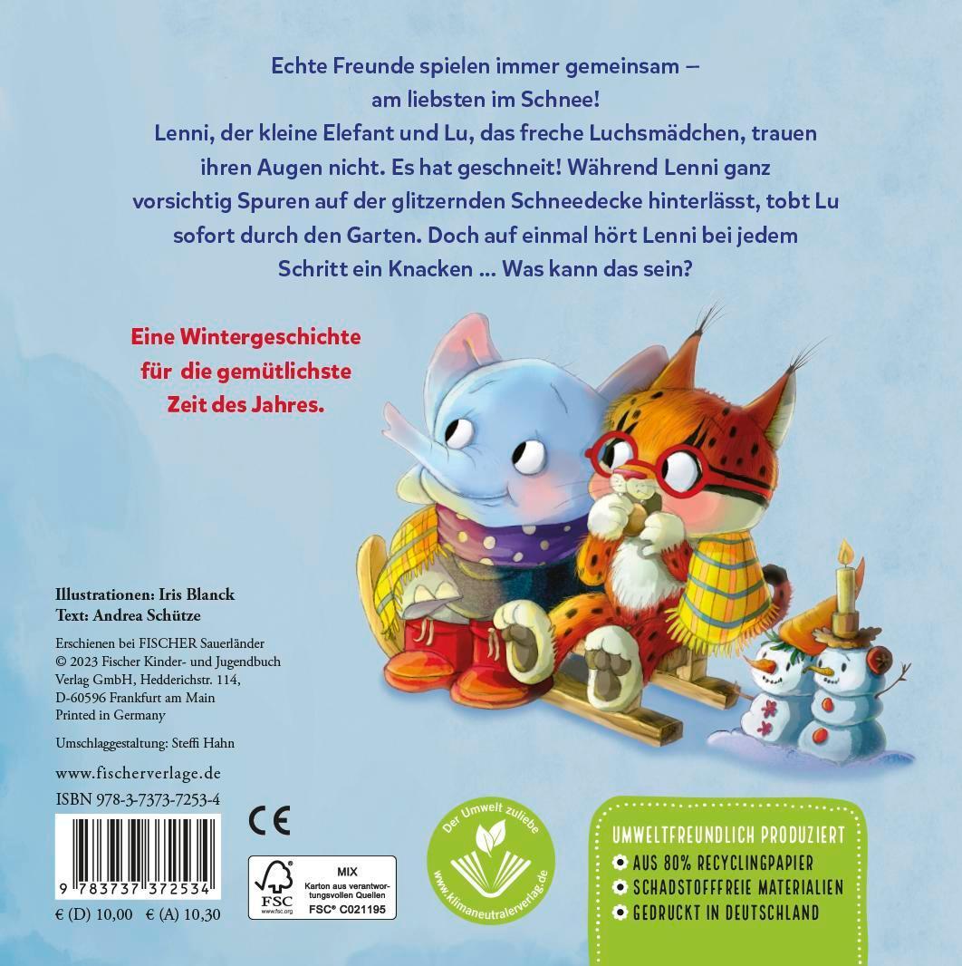 Rückseite: 9783737372534 | Lenni und Lu freuen sich auf den Schnee | Andrea Schütze | Buch | 2023