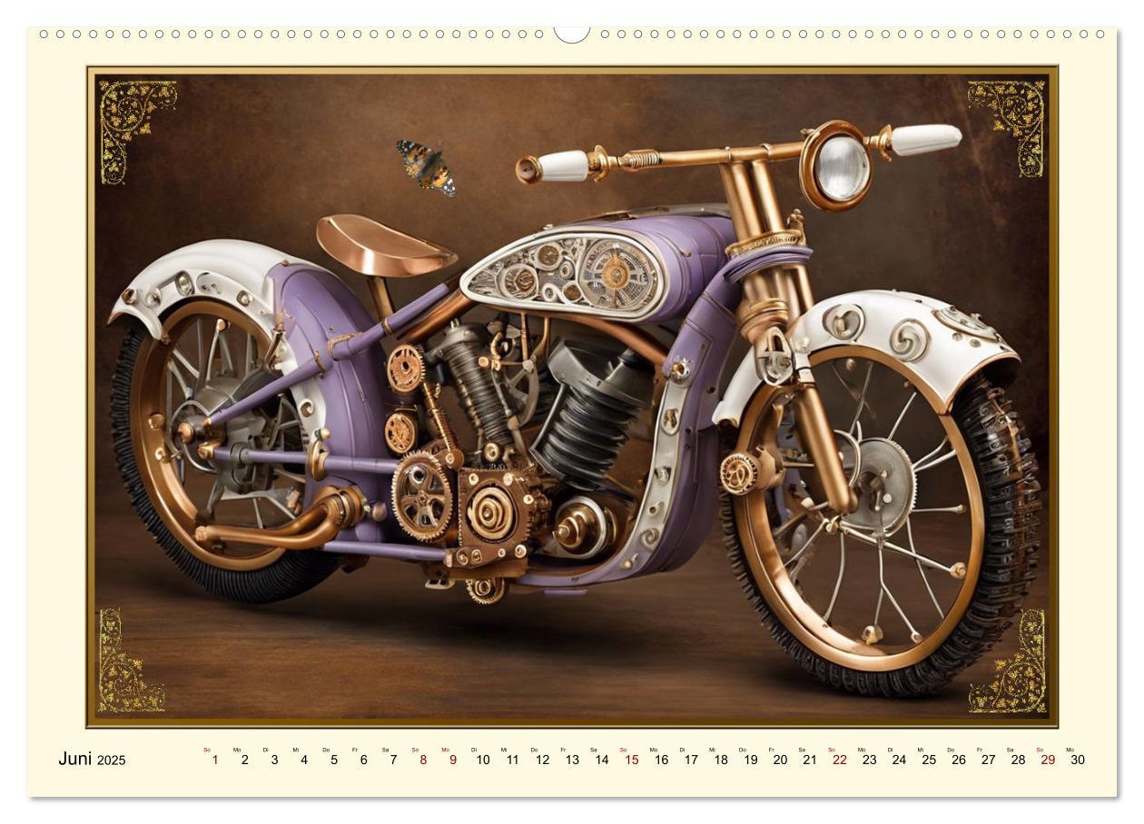 Bild: 9783457139592 | Motorräder im Steampunk-Style (Wandkalender 2025 DIN A2 quer),...