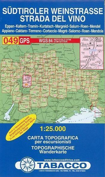 Cover: 9788883150807 | Tabacco Wandern 1 : 25 000 Südtiroler Weinstraße | (Land-)Karte | 2009