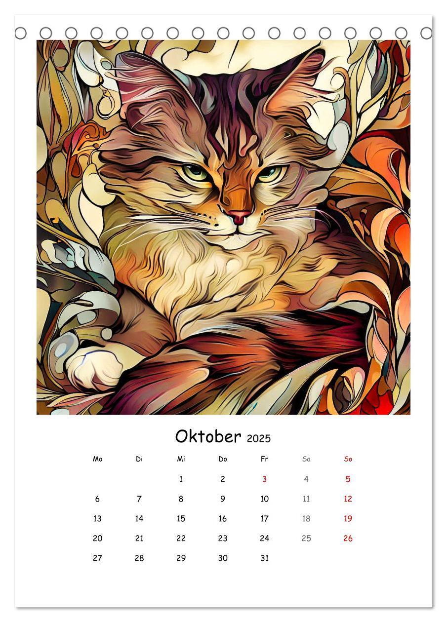 Bild: 9783435875122 | Jugendstil Katzen (Tischkalender 2025 DIN A5 hoch), CALVENDO...