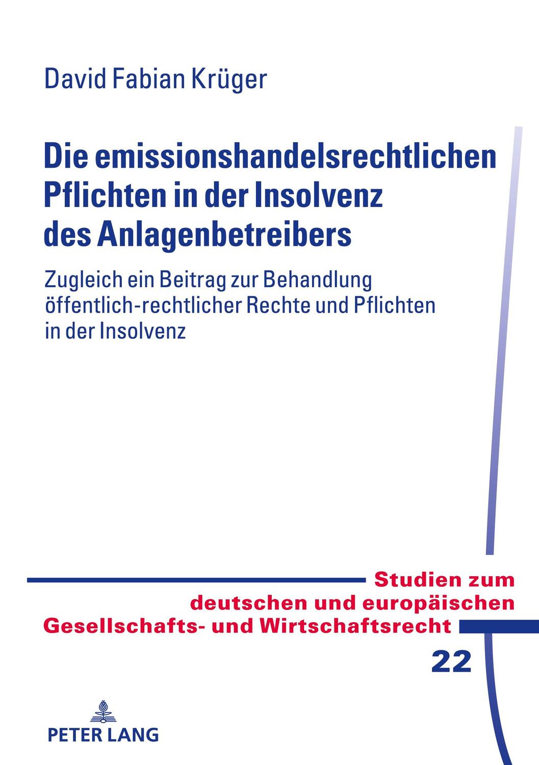 Cover: 9783631916506 | Die emissionshandelsrechtlichen Pflichten in der Insolvenz des...