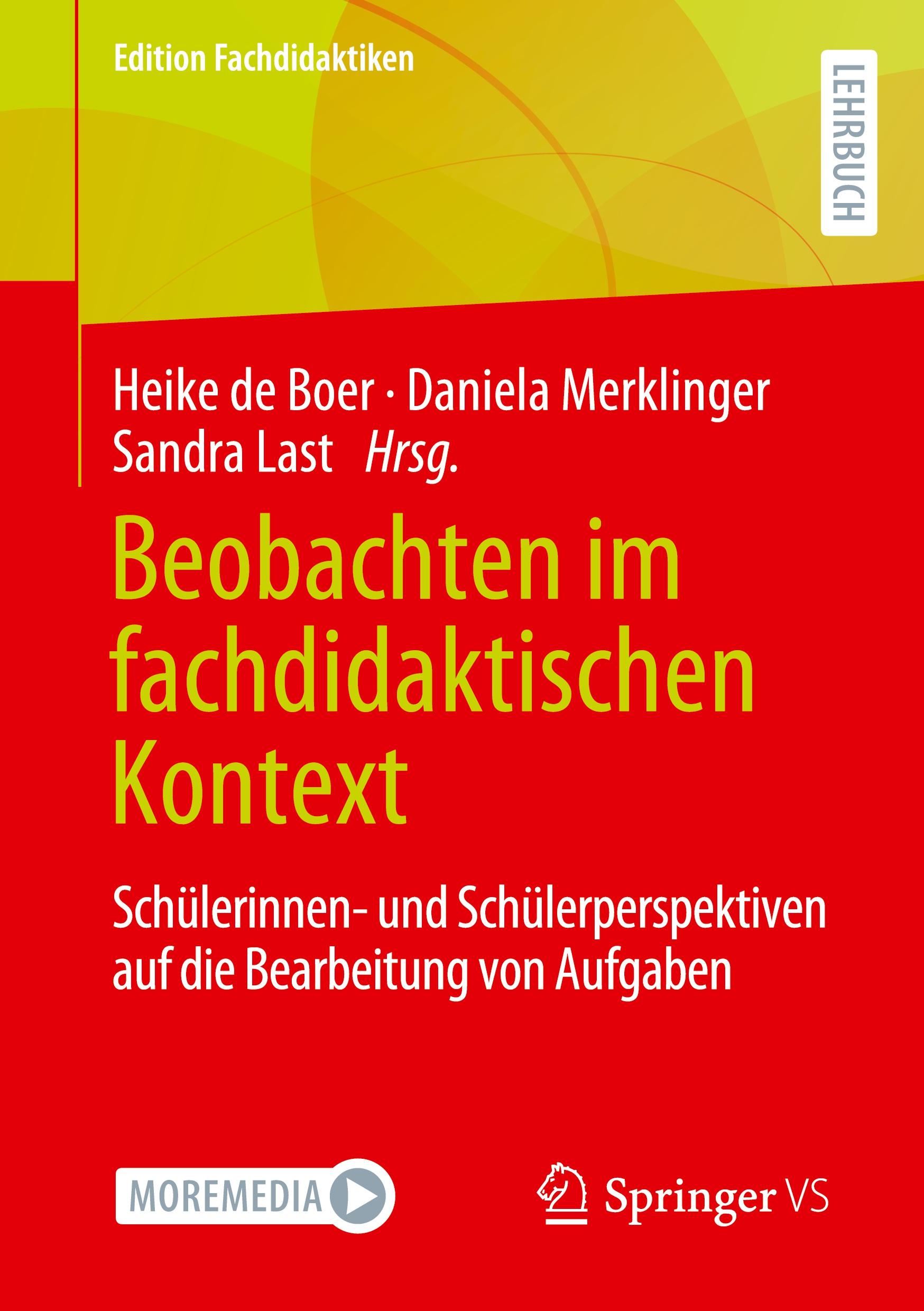 Cover: 9783658353544 | Beobachten im fachdidaktischen Kontext | Heike De Boer (u. a.) | Buch