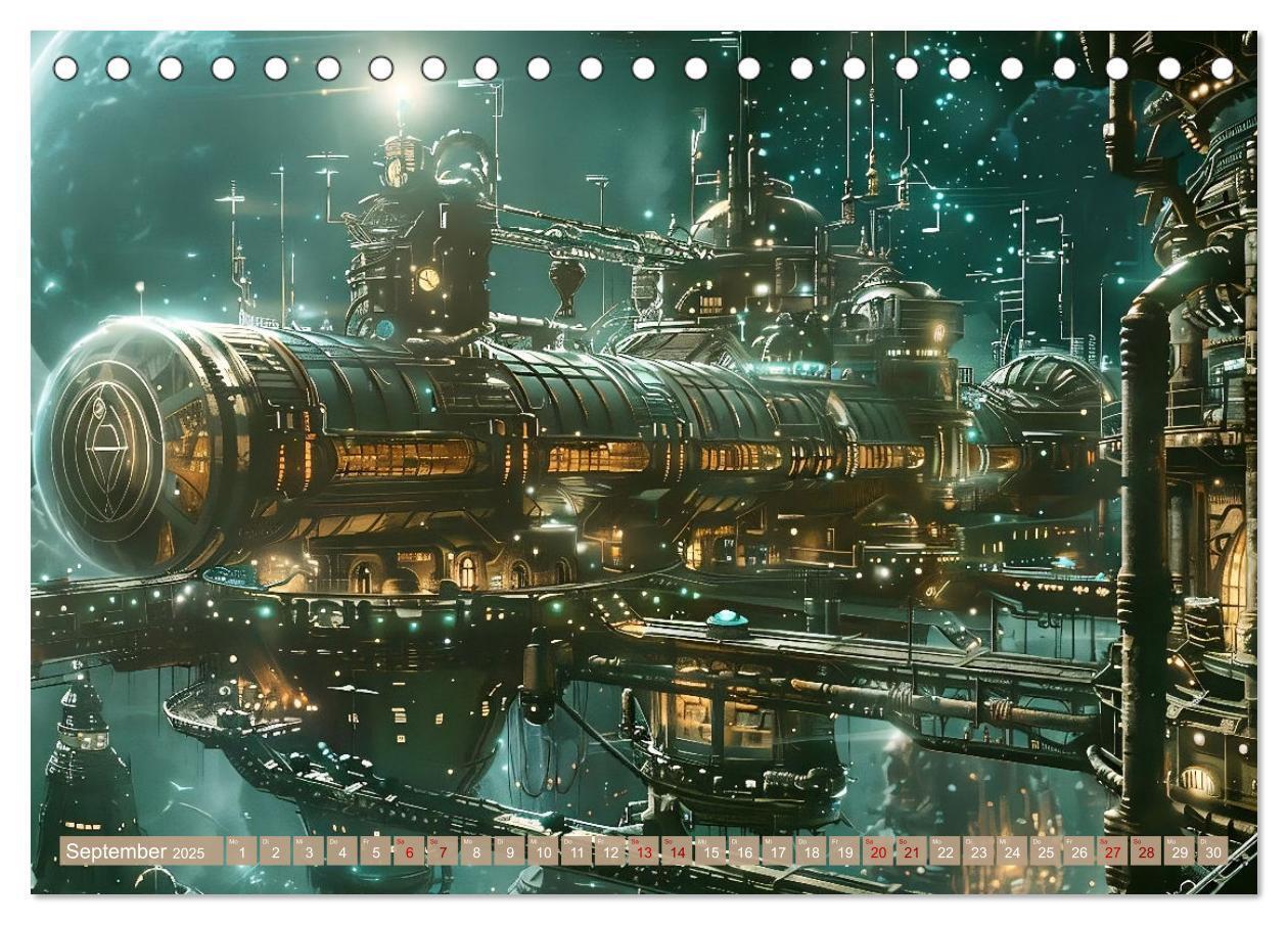 Bild: 9783435652846 | Steampunk im Weltall (Tischkalender 2025 DIN A5 quer), CALVENDO...