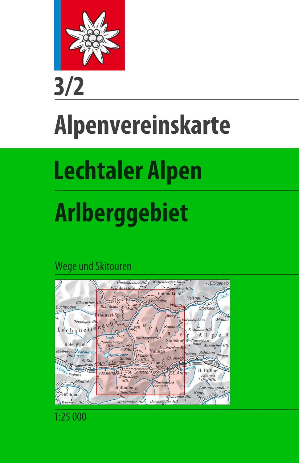 Cover: 9783937530918 | Alpenvereinskarte Blatt 3/2 Lechtaler Alpen, Arlberggebiet 1 : 25 000