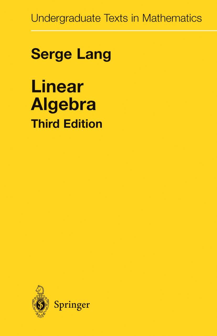 Cover: 9780387964126 | Linear Algebra | Serge Lang | Buch | ix | Englisch | 1987