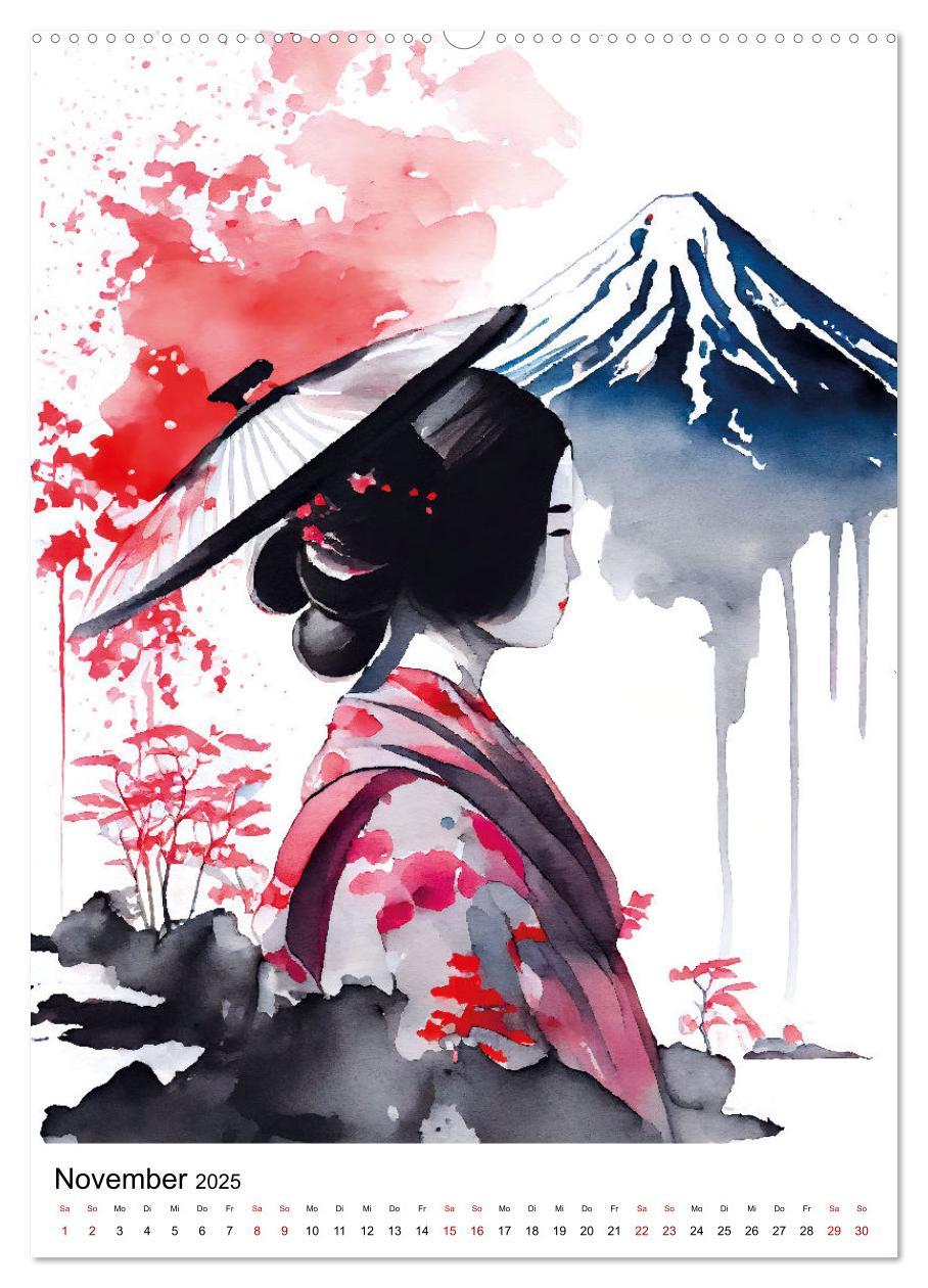 Bild: 9783435884988 | Geisha Aquarelle - Japanische Kulturdamen, Landschaft und Sakura...