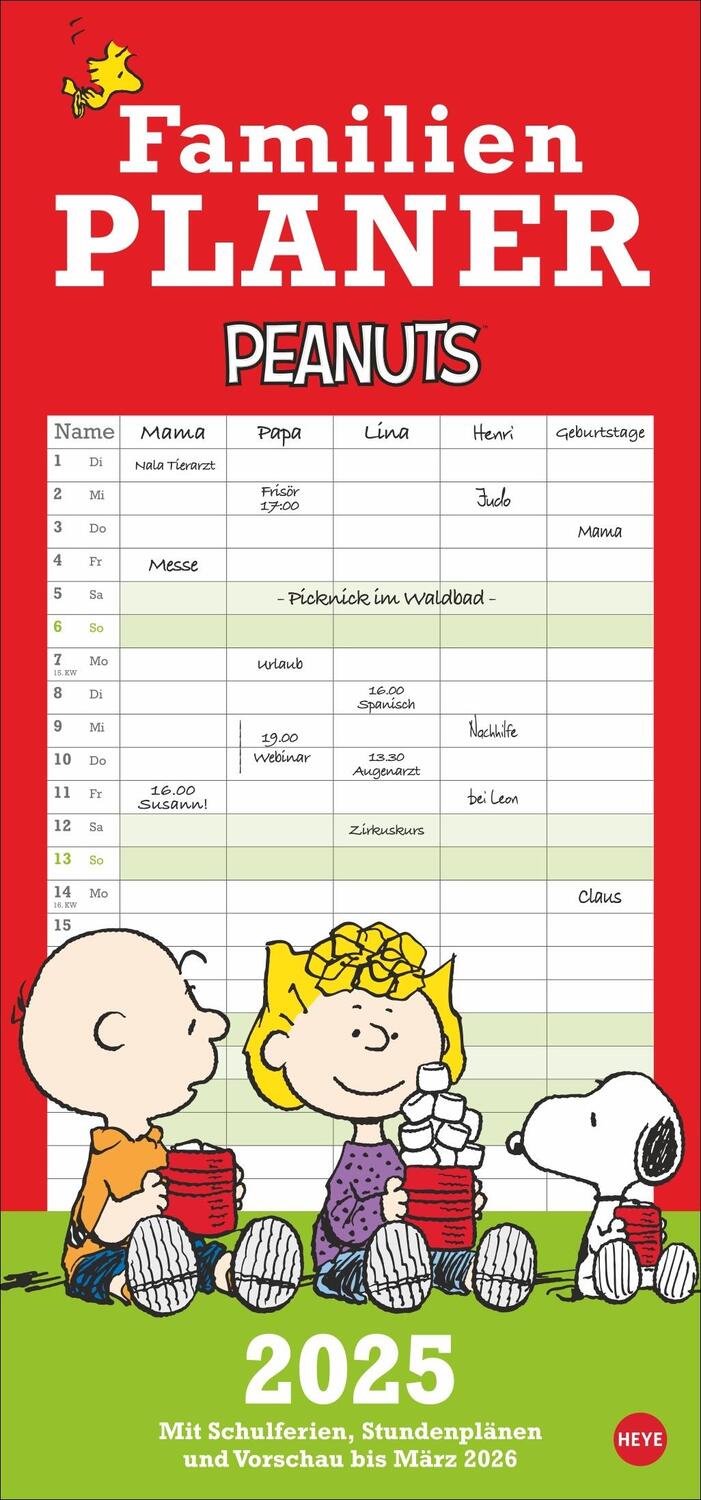 Cover: 9783756405787 | Peanuts Familienplaner 2025 | Heye | Kalender | Familienplaner Athesia