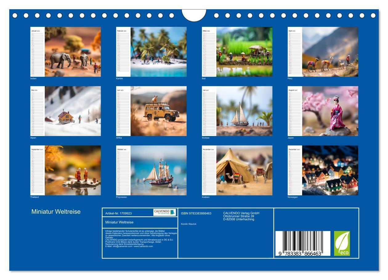 Bild: 9783383866463 | Miniatur Weltreise (Wandkalender 2025 DIN A4 quer), CALVENDO...