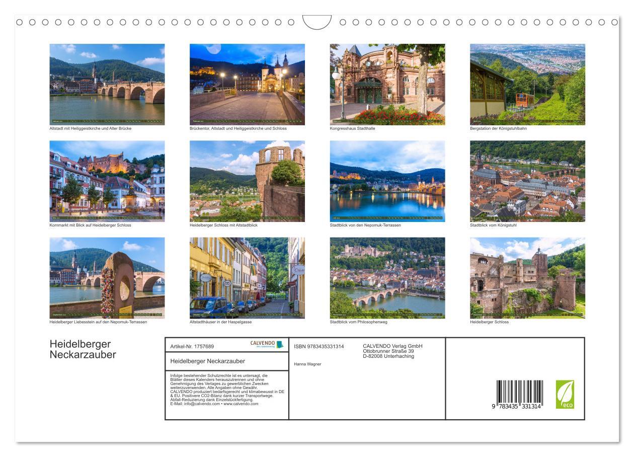 Bild: 9783435331314 | Heidelberger Neckarzauber (Wandkalender 2025 DIN A3 quer), CALVENDO...