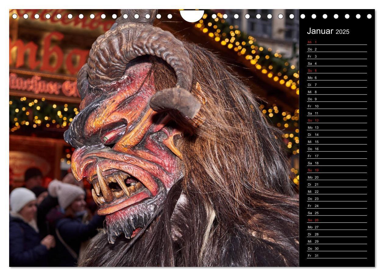 Bild: 9783435175390 | Krampus Kalender 2025 (Wandkalender 2025 DIN A4 quer), CALVENDO...