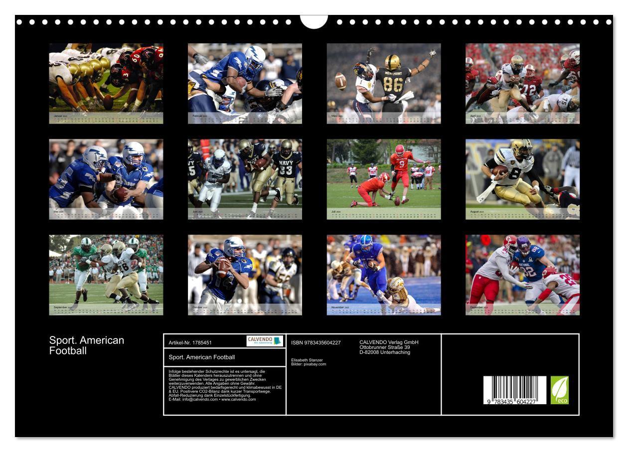 Bild: 9783435604227 | Sport. American Football (Wandkalender 2025 DIN A3 quer), CALVENDO...