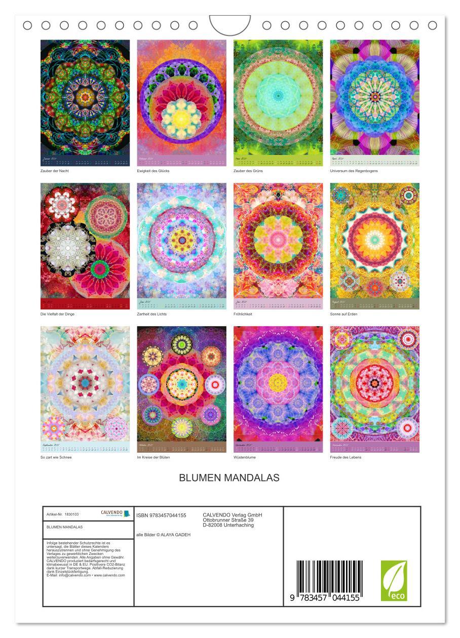 Bild: 9783457044155 | BLUMEN MANDALAS (Wandkalender 2025 DIN A4 hoch), CALVENDO...