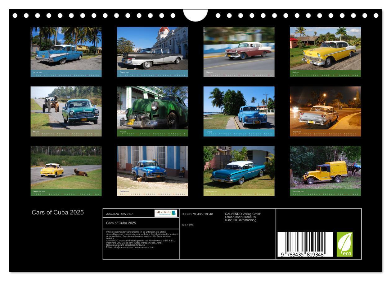 Bild: 9783435819348 | Cars of Cuba 2025 (Wandkalender 2025 DIN A4 quer), CALVENDO...