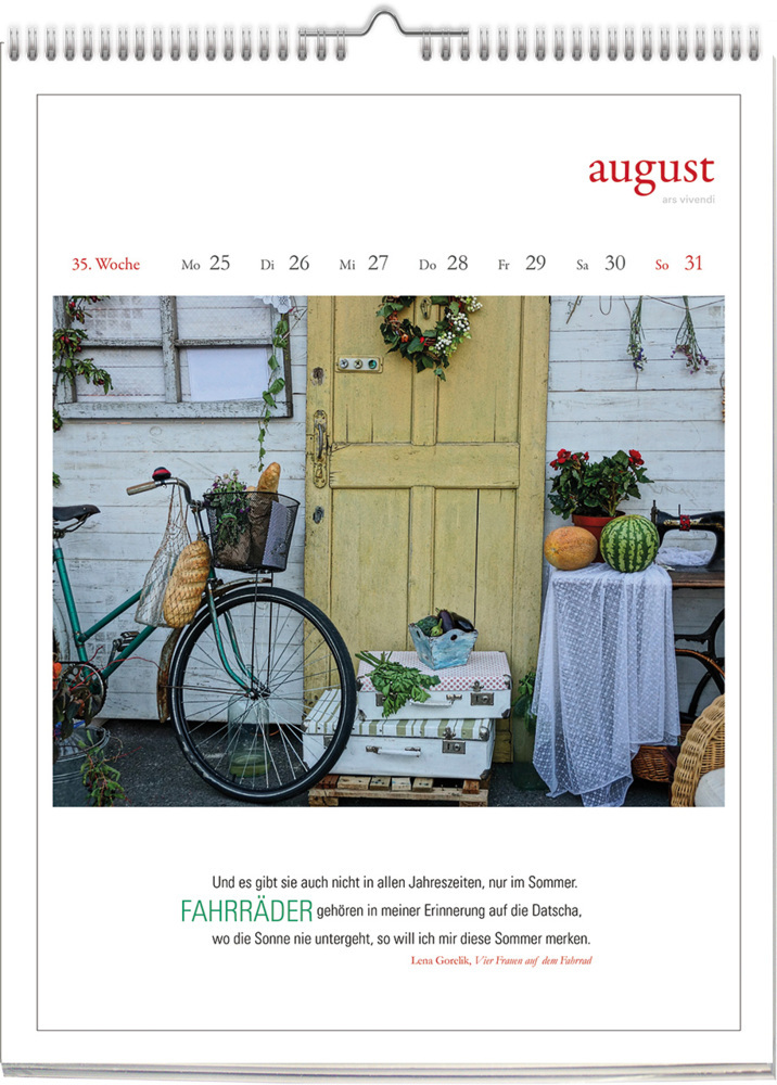 Bild: 9783747205693 | Literarischer Fahrrad - Kalender 2025 | Wochenkalender | Kalender