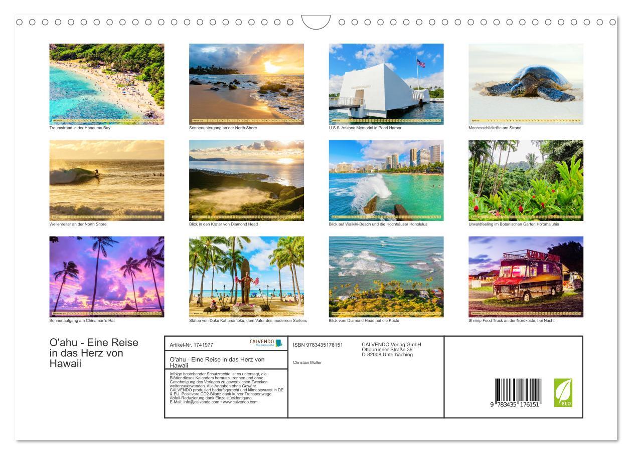 Bild: 9783435176151 | O'ahu - Eine Reise in das Herz von Hawaii (Wandkalender 2025 DIN A3...