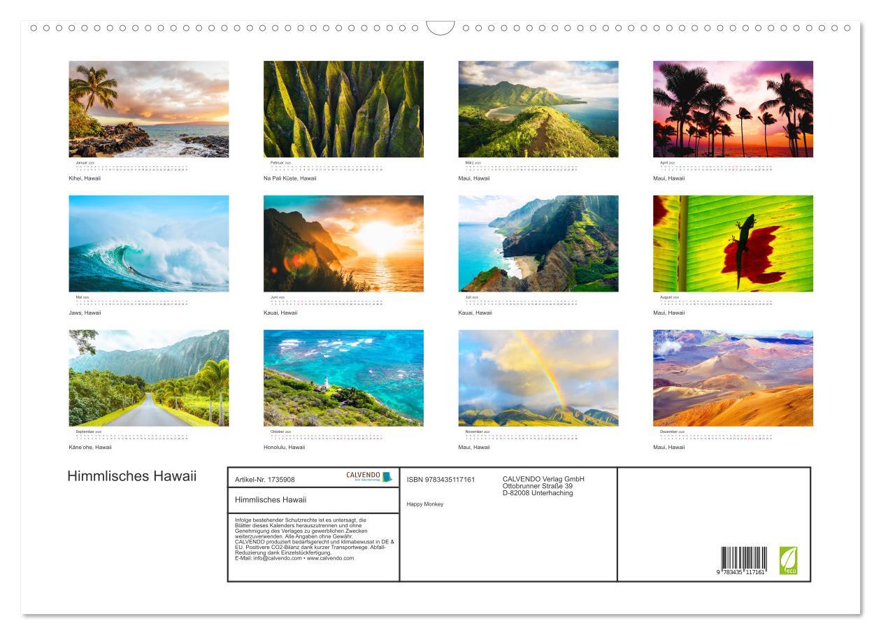 Bild: 9783435117161 | Himmlisches Hawaii (Wandkalender 2025 DIN A2 quer), CALVENDO...