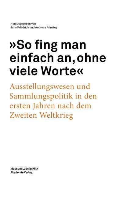 Cover: 9783110342857 | 'So fing man einfach an, ohne viele Worte' | Buch | 240 S. | Deutsch