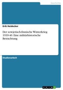 Cover: 9783346019493 | Der sowjetisch-finnische Winterkrieg 1939-40. Eine...