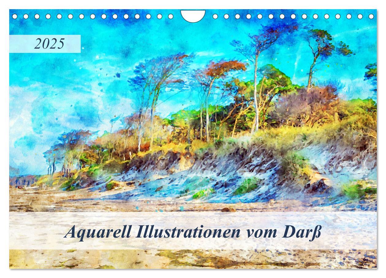 Cover: 9783435145140 | Aquarell Illustrationen vom Darß (Wandkalender 2025 DIN A4 quer),...