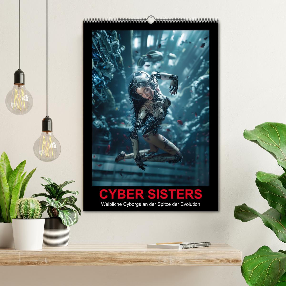 Bild: 9783383818370 | CYBER SISTERS (Wandkalender 2025 DIN A2 hoch), CALVENDO Monatskalender