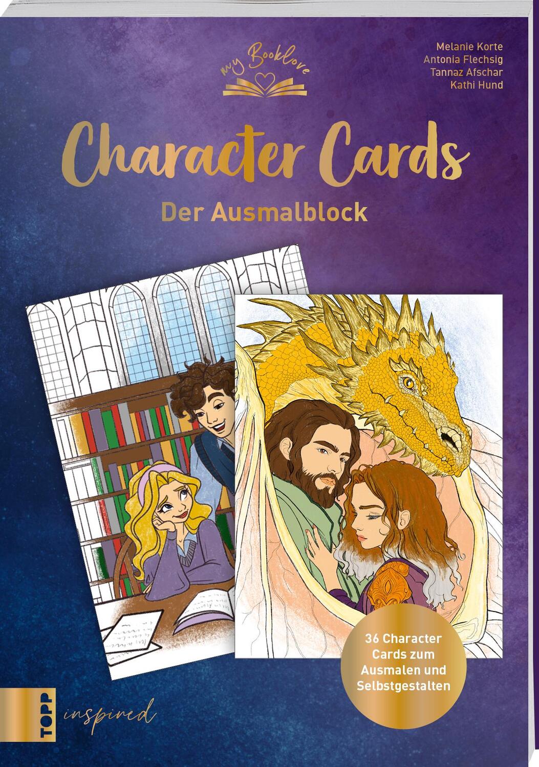 Cover: 9783735881663 | My Booklove Character Cards | Der Ausmalblock | Melanie Korte (u. a.)