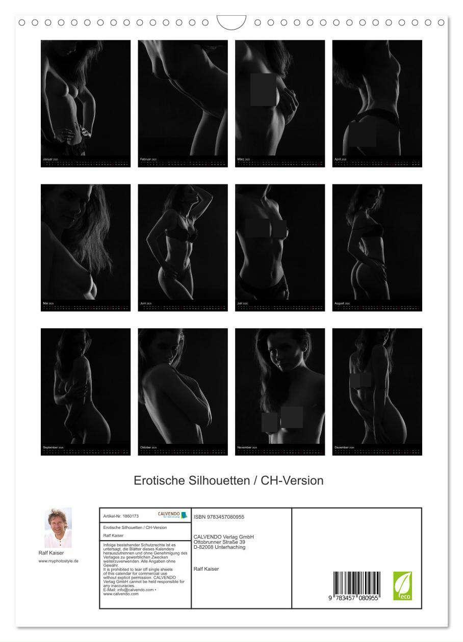 Bild: 9783457080955 | Erotische Silhouetten / CH-Version (Wandkalender 2025 DIN A3 hoch),...