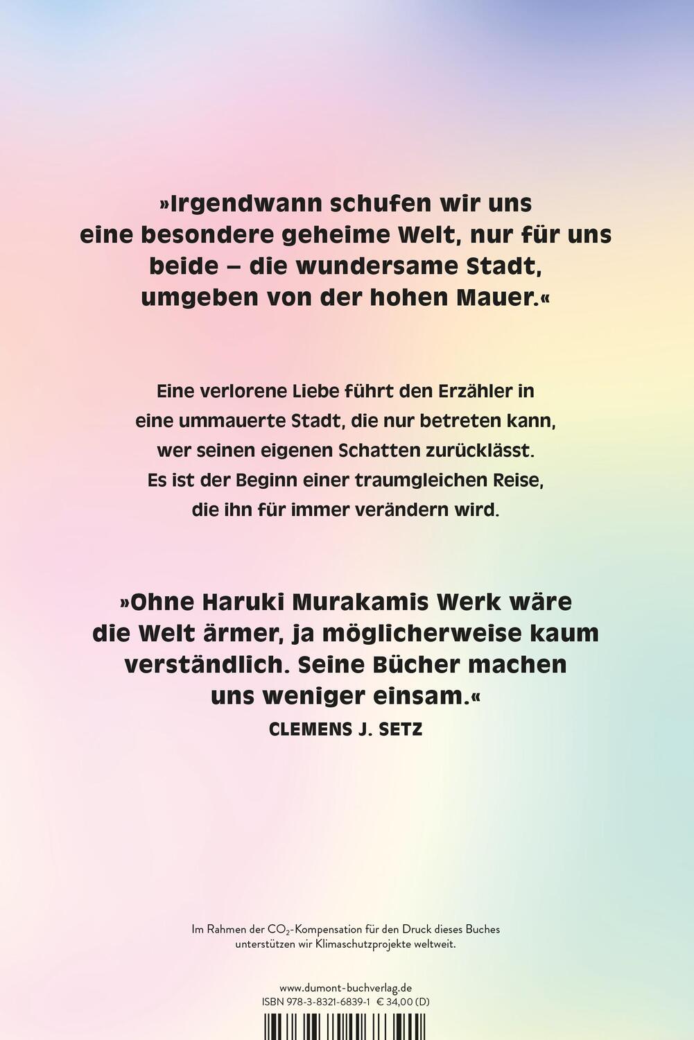 Rückseite: 9783832168391 | Die Stadt und ihre ungewisse Mauer | Roman | Haruki Murakami | Buch