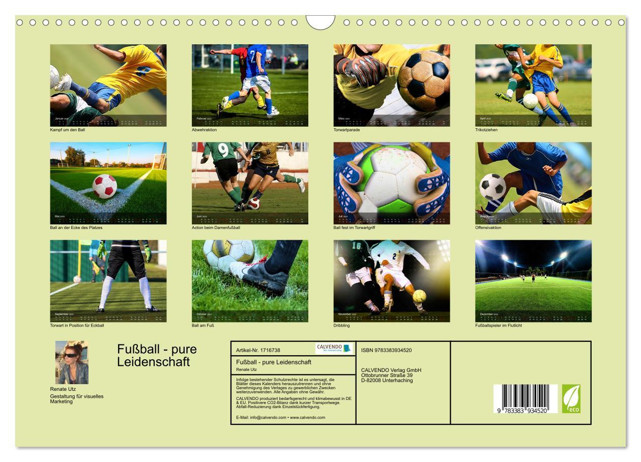 Bild: 9783383934520 | Fußball - pure Leidenschaft (Wandkalender 2025 DIN A3 quer),...