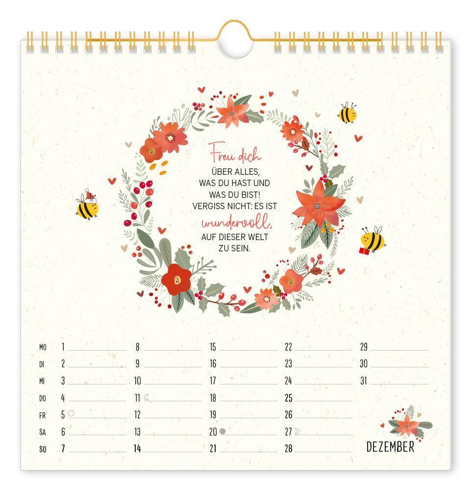 Bild: 9783986361242 | Wandkalender quadratisch 2025 Bee happy | Wandkalender | Original