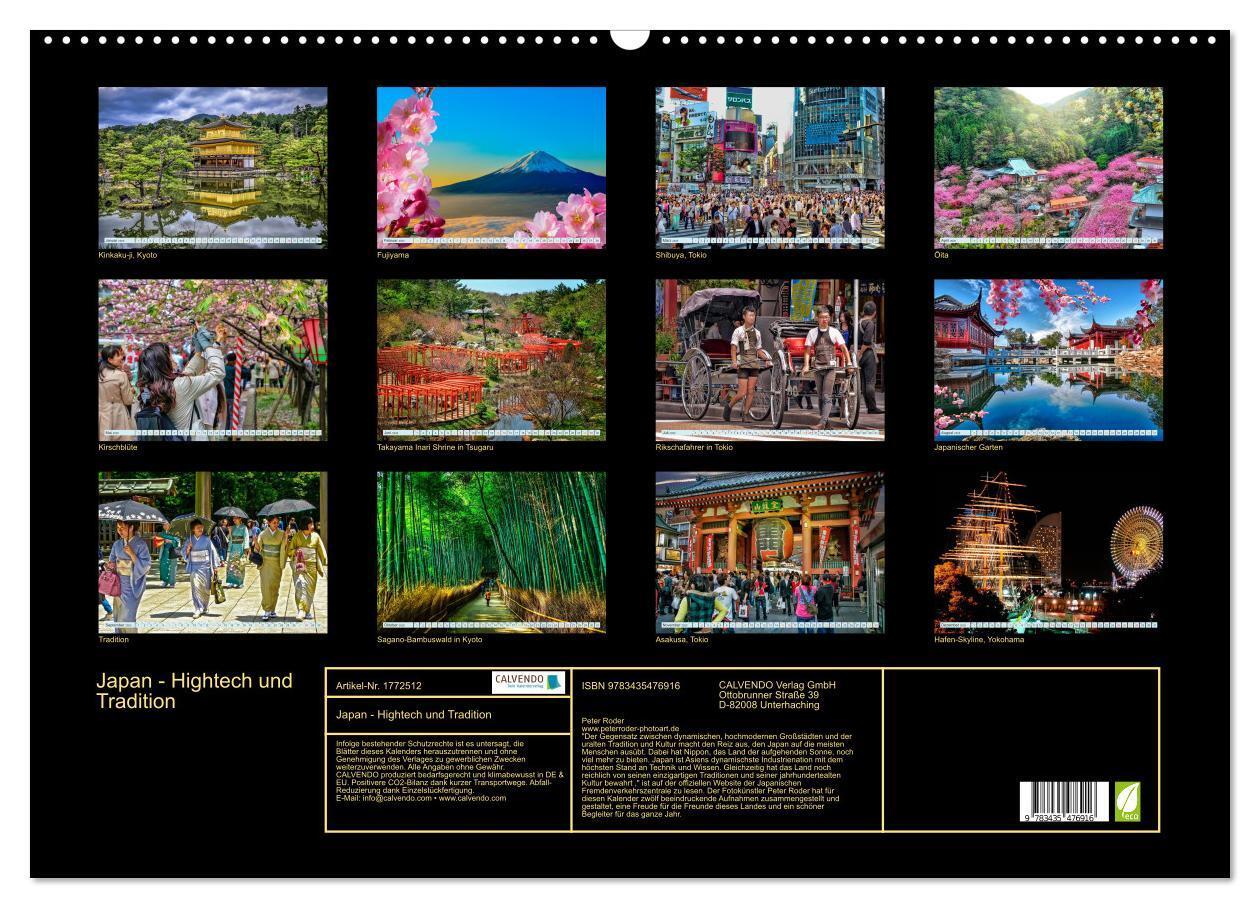 Bild: 9783435476916 | Japan - Hightech und Tradition (Wandkalender 2025 DIN A2 quer),...