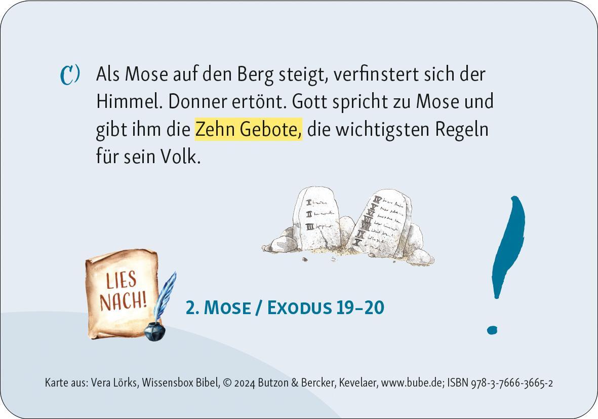 Bild: 9783766636652 | Wissensbox Bibel | Vera Lörks | Spiel | Erstkommunion 2024 | 48 S.