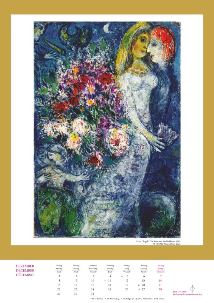 Bild: 4250809652955 | DUMONT - Der Goldene Kunstkalender 2025 Wandkalender, 29,7x42cm,...