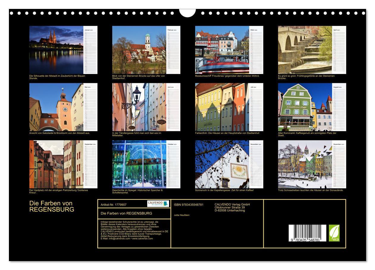 Bild: 9783435548781 | Die Farben von REGENSBURG (Wandkalender 2025 DIN A3 quer), CALVENDO...